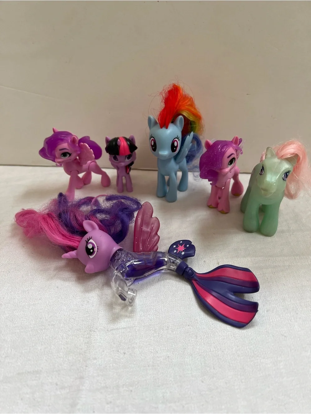 My Little Pony Lot of 6 Figures Horses Some With Brushable Hair
